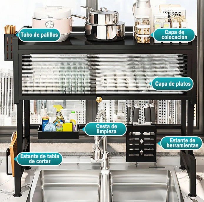 DryCover Pro™ | Escurridor Premium con Tapa