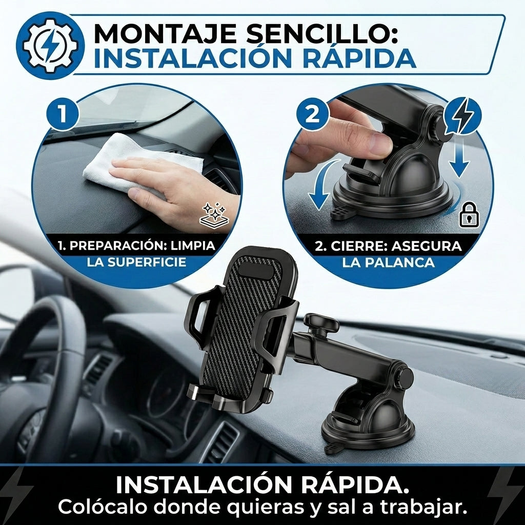 Soporte Vehicular 360° Grip™ | Ajuste Perfecto y Máxima Seguridad