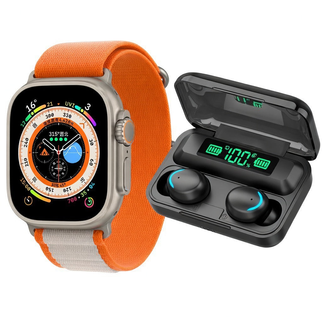 Audífonos F9 con Powerbank integrado + El potente Smartwatch T800